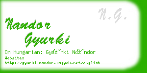 nandor gyurki business card